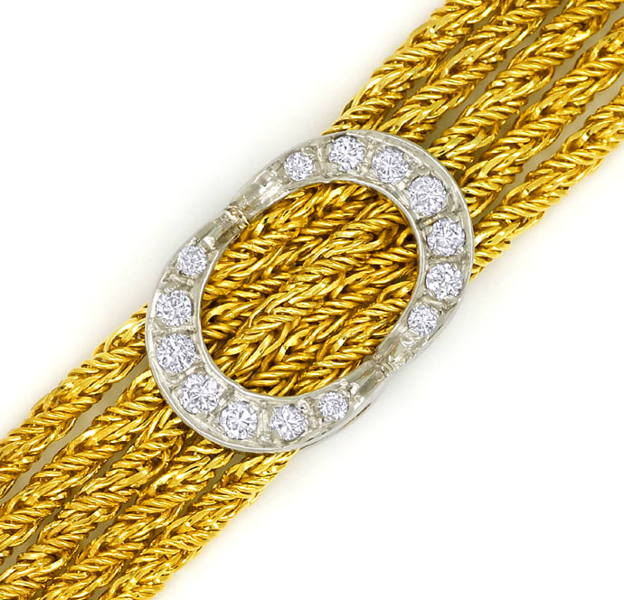 Foto 2 - Gelbgold-Armband mit Brillanten Applikation in Weißgold, S1848