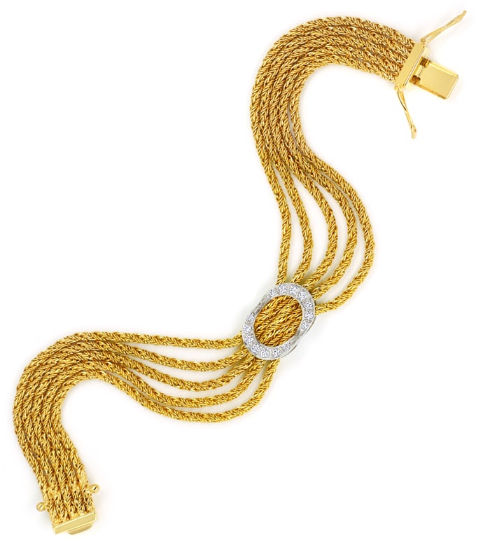 Foto 3 - Gelbgold-Armband mit Brillanten Applikation in Weißgold, S1848